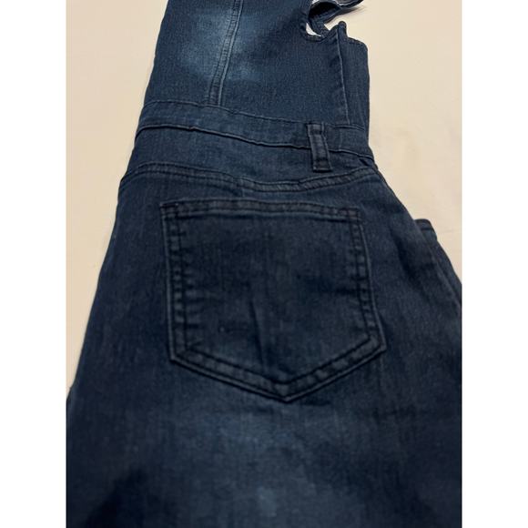 NEW Chouyatou Cap Sleeve Bodycon 1/2 Button Placket Mini Denim Pencil Dress M - Picture 13 of 13